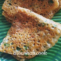 A picture of Sprouts and Barley Flour Pancakes / Bajre ka Pooda.