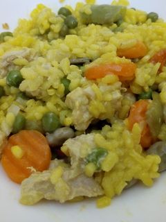 Una foto de Arroz con menestra y cerdo