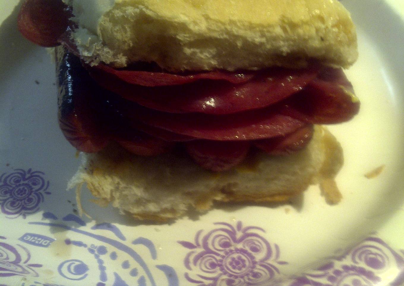 Hard Salami and Hotdogs on Cuban Bread