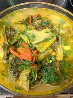 Hình của món Canh cá lóc dưa chua.