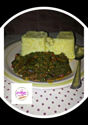 A picture of Tumeric rice with vegetable.