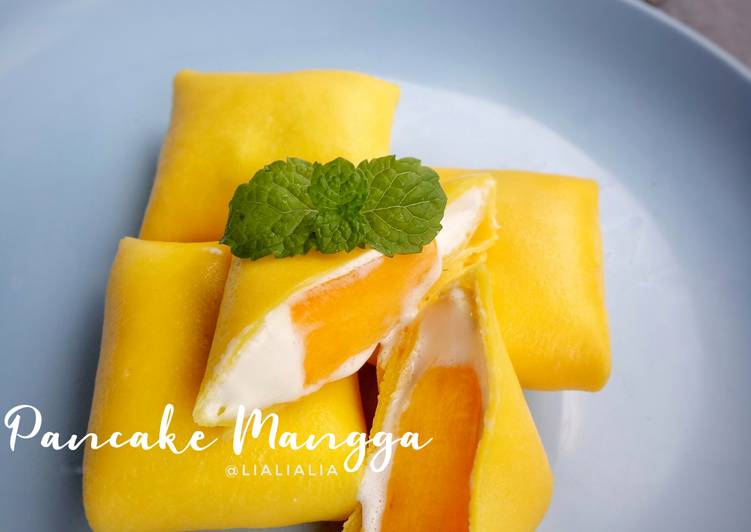 step by step  Pancake Mangga with Homemade Whipped cream Anti Gagal