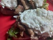 A picture of pork gyros