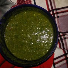 A picture of Coriander jaggery chutney.
