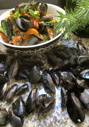 Une photo de Moules à la portugaise 🍅🥬🌶🌶🧄