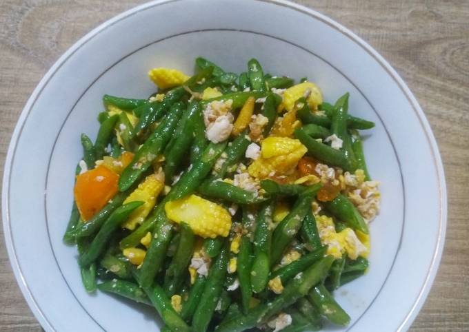 Tumis Telur, Kacang panjang dan baby corn