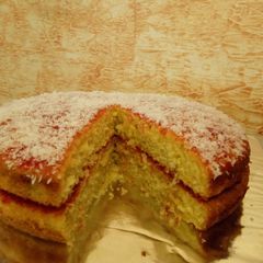 A picture of #CoastalCoconutRecipeChallengeVanillacoconutcake.