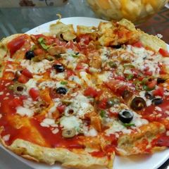 Bread egg pizza A picture of Bread egg pizza.