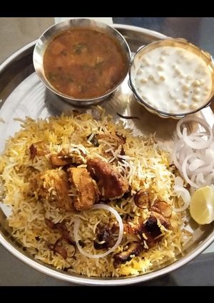 A picture of Chicken 65 biryani 😋😍.