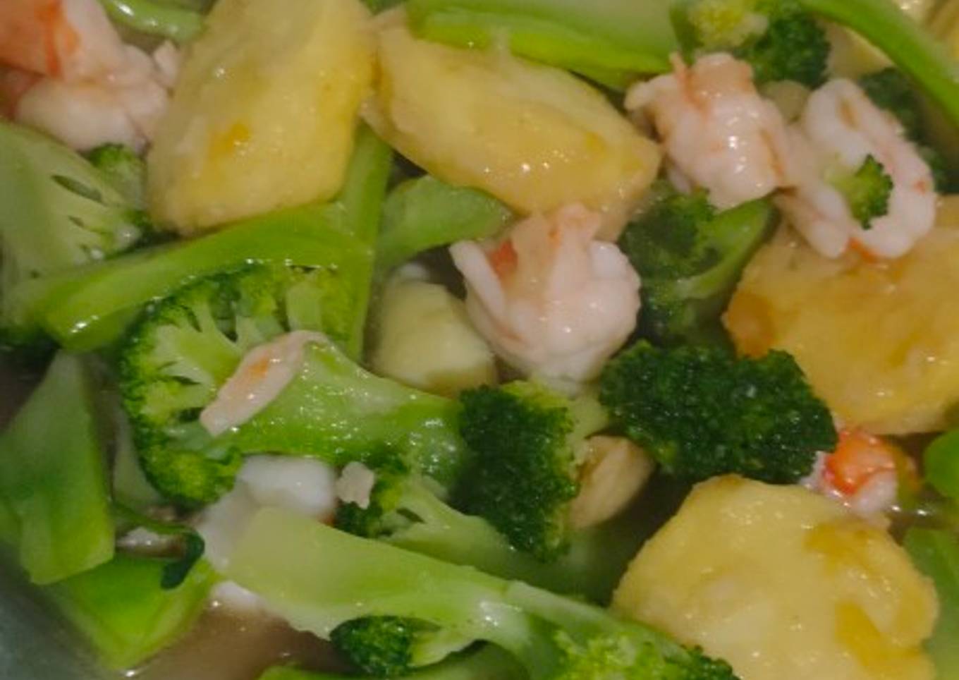Tumis Brokoli Udang Tofu