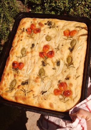 Una foto de Focaccia fácil sin amasado