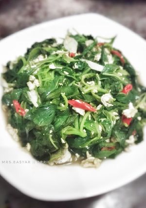 Foto resep Tumis bayam telur