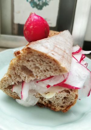 A picture of Radish and Salted Butter Sandwich.
