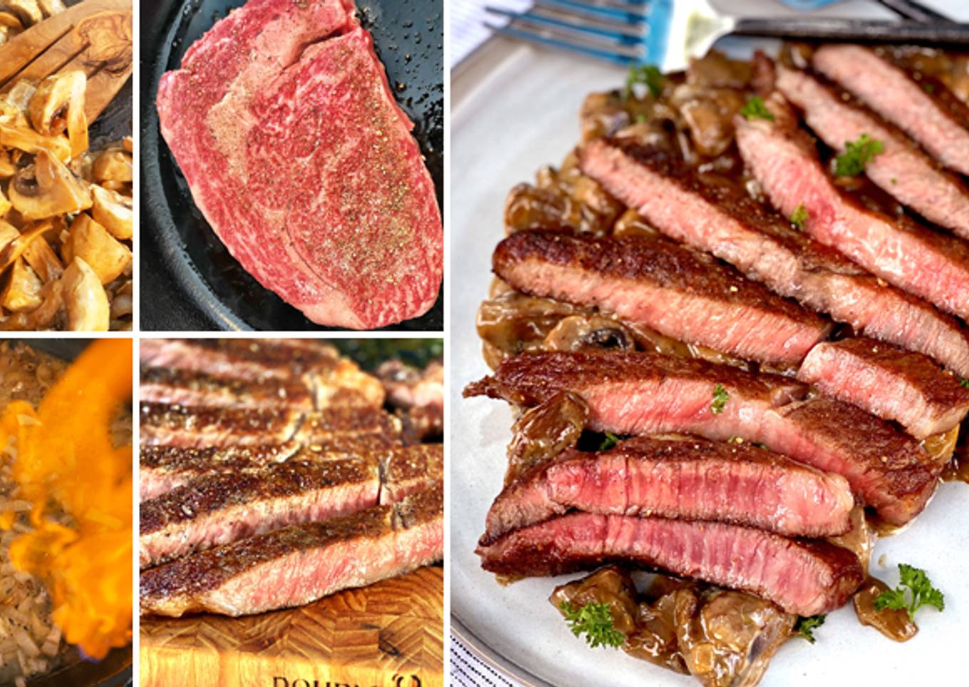 Steak Diane with Miyazakigyu Wagyu Ribeye