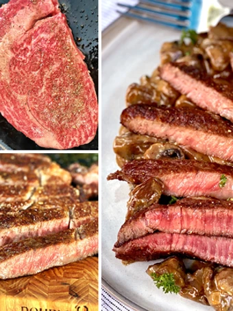 Easy Steps to Make Recipe Steak Diane with Miyazakigyu Wagyu Ribeye that is Awesome, Really Delicious}