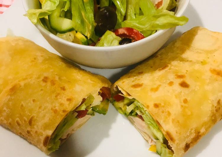 Roti serve with green salad