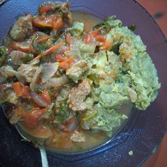 Vegetable mukimo+ meat stew #authors marathon A picture of Vegetable mukimo+ meat stew #authors marathon.