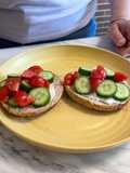 Bagel with Tomato and Cucumber🥯🥒🍅