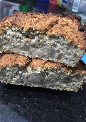 Una foto de Budín de almendras y pera