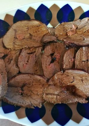 Una foto de Culata de ternera con brandy y paté