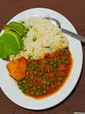 Coconut rice and peas
