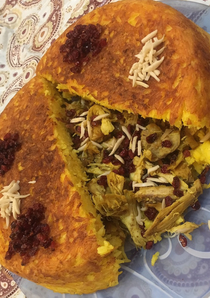 عکسی از دستور ته چين مرغ