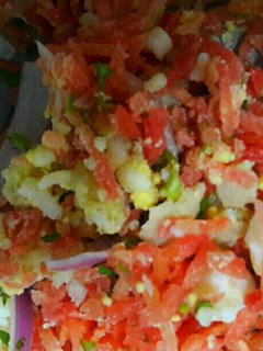 A picture of Carrot egg salad.