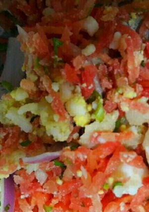 A picture of Carrot egg salad.