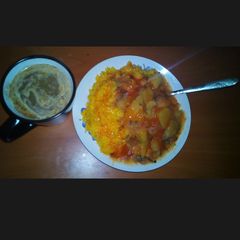 A picture of Rice & Sweet potato.