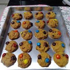 A picture of Choc Chip Cookie with M&M.