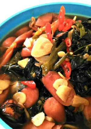 Foto resep Tumis Kangkung Pedas Sosis Ayam