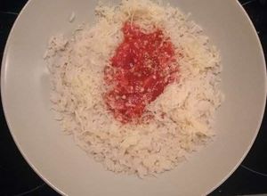 Una foto de Arroz con salsa amatriciana🇮🇹