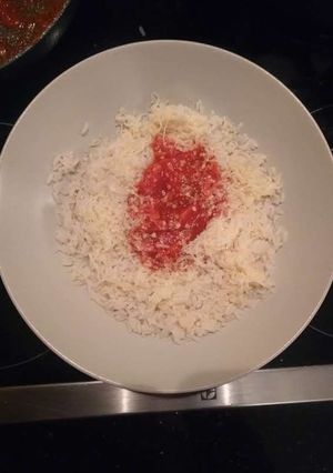 Una foto de Arroz con salsa amatriciana🇮🇹