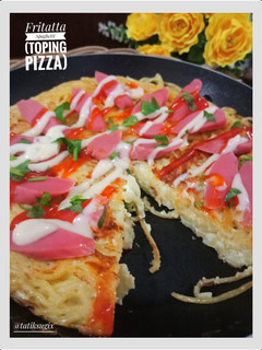 Foto resep Fritatta Spaghetti (Toping Pizza)