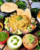 Uttar Pradesh Urad Daal Aur Naye Chawal ki Khichdi Aloo Bharte Aur Hari Chutney (dinner or lunch)