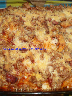 Una foto de Espaguetis con carne al horno
