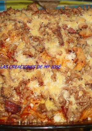 Una foto de Espaguetis con carne al horno