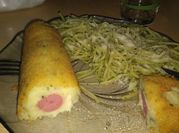 Una foto de copetin salchichas