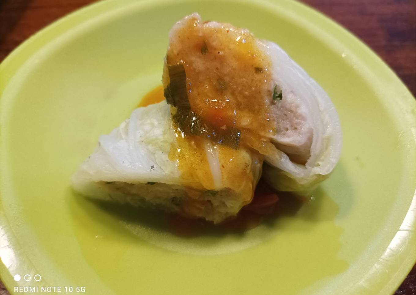 Sawi Gulung Isi Ayam