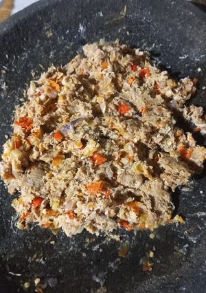 Foto resep Sambal tempe bosok dan kelapa parut kukus