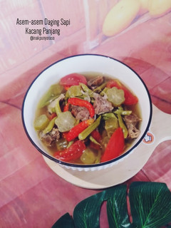 Foto resep Asem-asem Daging Sapi & Kacang Panjang
