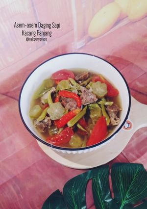 Foto resep Asem-asem Daging Sapi & Kacang Panjang