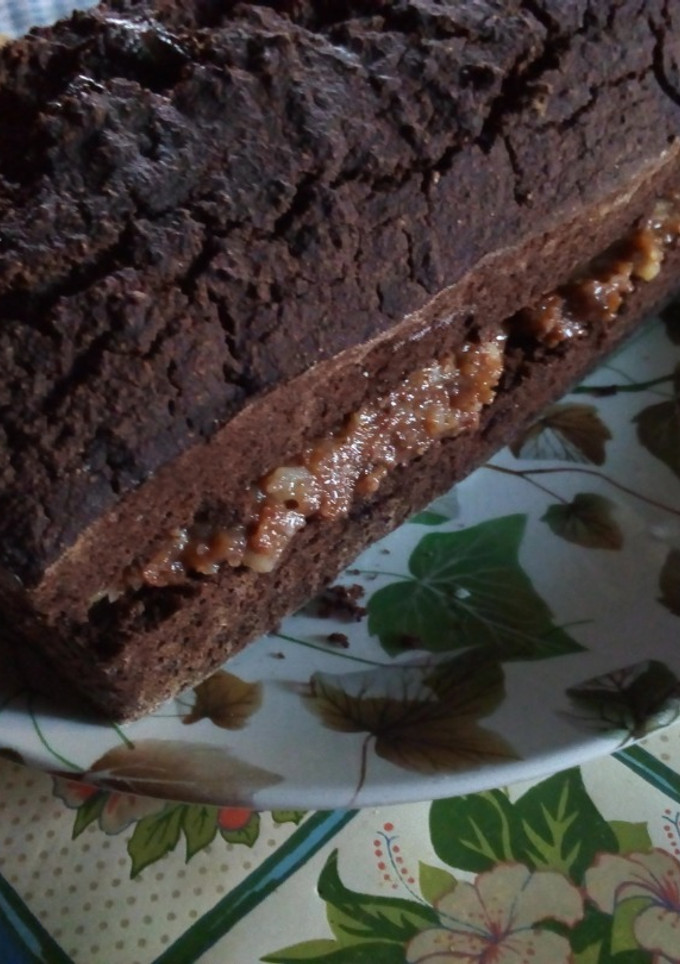 Una foto de Budín de chocolate integral relleno (vegan, oil-free)!