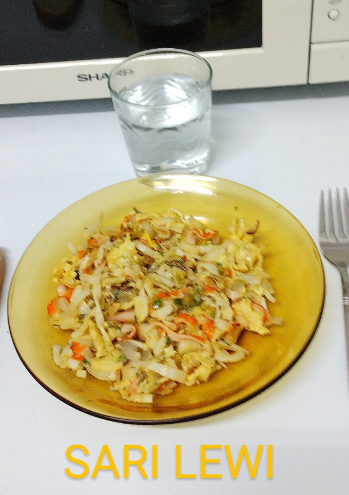 Una foto de Cena caliente día 2>Segundo>Revuelto de huevo, surimi, perejil y cebolla