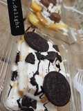 Waffles with whipped cream topping