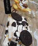 Waffles with whipped cream topping