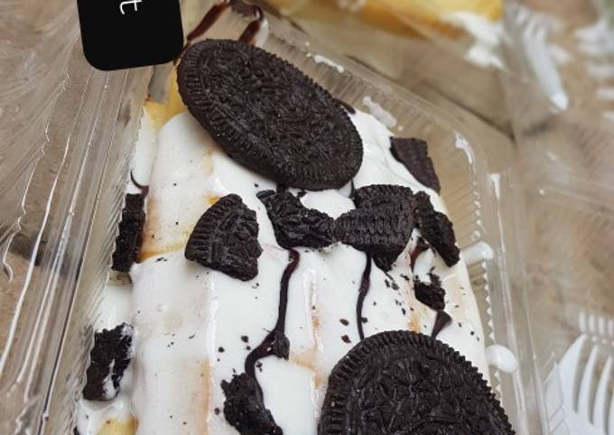 Waffles with whipped cream topping