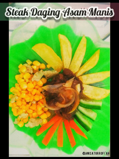 Foto resep Daging Protein Hewani~Steak Daging Asam Manis