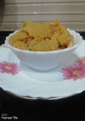 A picture of Sooji Halwa for Ashtami Pujan.