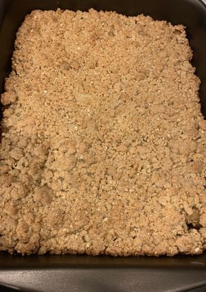 Una foto de Crumble de manzanas vegano